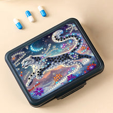 Load image into Gallery viewer, Leopard Rhinestones Pill Storage Box Diamond Painting Pill Case for Art Craft
