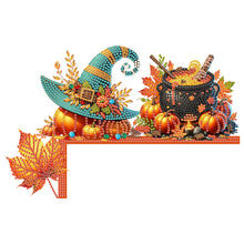 Load image into Gallery viewer, Autumn Pumpkin Diamond Art Door Right Angle Sign for Indoor Outdoor Wall
