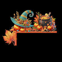 Load image into Gallery viewer, Autumn Pumpkin Diamond Art Door Right Angle Sign for Indoor Outdoor Wall
