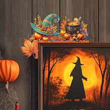 Load image into Gallery viewer, Autumn Pumpkin Diamond Art Door Right Angle Sign for Indoor Outdoor Wall
