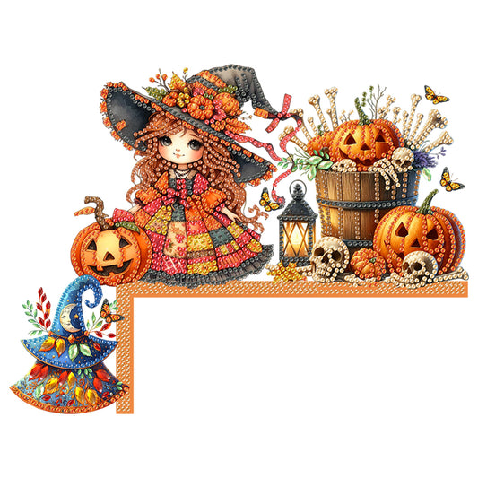 Witch Diamond Art Door Right Angle Sign for Indoor Outdoor Wall Decoration