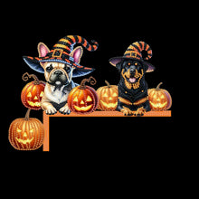 Load image into Gallery viewer, Halloween Dog Diamond Art Door Right Angle Sign for Indoor Outdoor Wall
