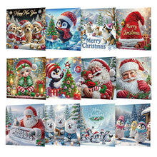 Load image into Gallery viewer, 12Pcs Xmas Diamond Painting Greeting Card Set for Festivals and Celebrations
