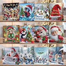 Load image into Gallery viewer, 12Pcs Xmas Diamond Painting Greeting Card Set for Festivals and Celebrations
