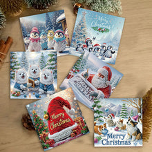 Load image into Gallery viewer, 12Pcs Xmas Diamond Painting Greeting Card Set for Festivals and Celebrations
