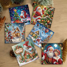 Load image into Gallery viewer, 12Pcs Xmas Diamond Painting Greeting Card Set for Festivals and Celebrations
