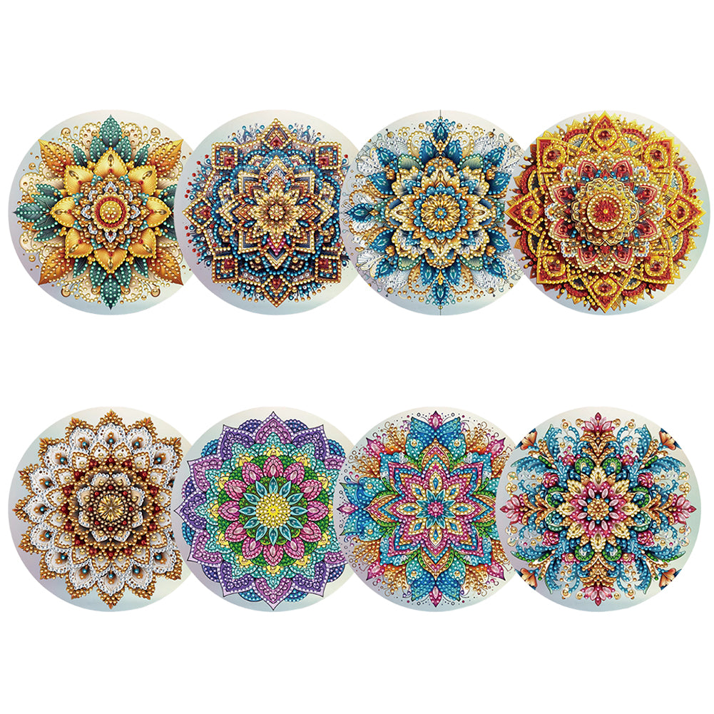 8Pcs Flower Diamond Painting Greeting Card Set for Festivals and Celebrations