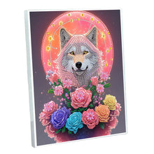 Load image into Gallery viewer, DIY Diamond Painting Notebook 50 Pages A5 Diamond Art Diary Book(Moonlight Wolf)
