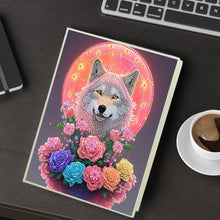 Load image into Gallery viewer, DIY Diamond Painting Notebook 50 Pages A5 Diamond Art Diary Book(Moonlight Wolf)
