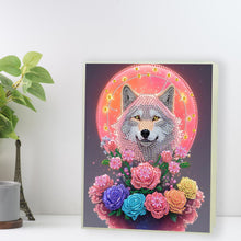Load image into Gallery viewer, DIY Diamond Painting Notebook 50 Pages A5 Diamond Art Diary Book(Moonlight Wolf)
