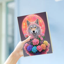 Load image into Gallery viewer, DIY Diamond Painting Notebook 50 Pages A5 Diamond Art Diary Book(Moonlight Wolf)
