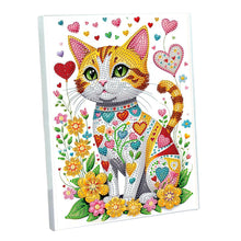 Load image into Gallery viewer, DIY Diamond Painting Notebook 50 Pages A5 Diamond Art Diary Book (Flower Cat)
