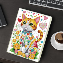 Load image into Gallery viewer, DIY Diamond Painting Notebook 50 Pages A5 Diamond Art Diary Book (Flower Cat)
