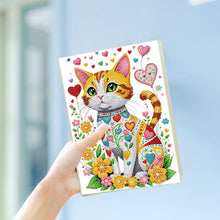 Load image into Gallery viewer, DIY Diamond Painting Notebook 50 Pages A5 Diamond Art Diary Book (Flower Cat)
