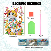 Load image into Gallery viewer, DIY Diamond Painting Notebook 50 Pages A5 Diamond Art Diary Book (Flower Cat)
