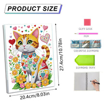 Load image into Gallery viewer, DIY Diamond Painting Notebook 50 Pages A5 Diamond Art Diary Book (Flower Cat)
