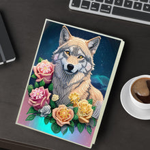 Load image into Gallery viewer, DIY Diamond Painting Notebook 50 Pages A5 Diamond Art Diary Book (Flower Wolf)
