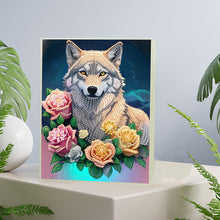 Load image into Gallery viewer, DIY Diamond Painting Notebook 50 Pages A5 Diamond Art Diary Book (Flower Wolf)
