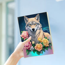 Load image into Gallery viewer, DIY Diamond Painting Notebook 50 Pages A5 Diamond Art Diary Book (Flower Wolf)
