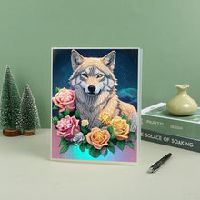 Load image into Gallery viewer, DIY Diamond Painting Notebook 50 Pages A5 Diamond Art Diary Book (Flower Wolf)
