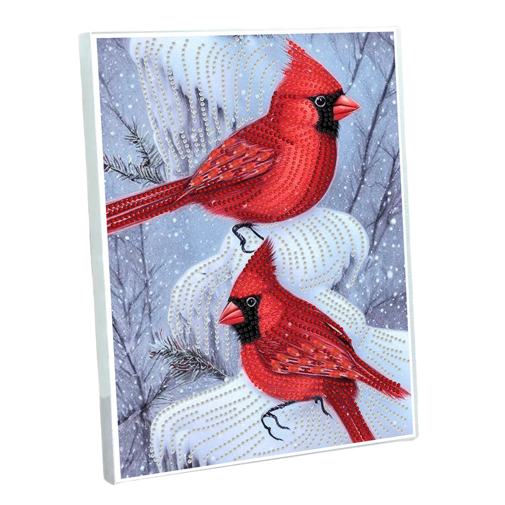 DIY Diamond Painting Notebook 50 Pages A5 Diamond Art Diary Book (Cardinal)