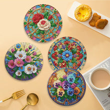 Load image into Gallery viewer, 4pcs DIY Diamond Dot Kits Flowers Diamond Painting Placemats Projects for Beginner
