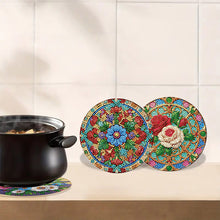 Load image into Gallery viewer, 4pcs DIY Diamond Dot Kits Flowers Diamond Painting Placemats Projects for Beginner
