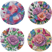 Load image into Gallery viewer, 4pcs DIY Diamond Dot Kits Flowers Diamond Painting Placemats Projects for Beginners
