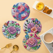 Load image into Gallery viewer, 4pcs DIY Diamond Dot Kits Flowers Diamond Painting Placemats Projects for Beginners
