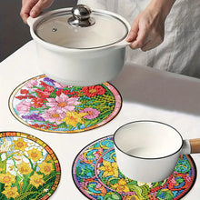 Load image into Gallery viewer, 4pcs DIY Diamond Dot Kits Flowers Diamond Painting Placemats Projects for Beginners
