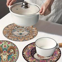 Load image into Gallery viewer, 4pcs DIY Diamond Dot Kits Animals Diamond Painting Placemats Projects for Beginners
