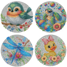 Load image into Gallery viewer, 4pcs DIY Diamond Dot Kits Animals Diamond Painting Placemats Projects for Beginners
