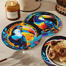 Load image into Gallery viewer, 4pcs DIY Diamond Dot Kits Toucans Diamond Painting Placemats Projects for Beginners
