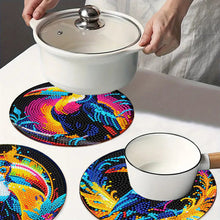 Load image into Gallery viewer, 4pcs DIY Diamond Dot Kits Toucans Diamond Painting Placemats Projects for Beginners
