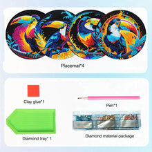 Load image into Gallery viewer, 4pcs DIY Diamond Dot Kits Toucans Diamond Painting Placemats Projects for Beginners
