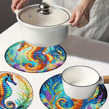 Load image into Gallery viewer, 4pcs DIY Diamond Dot Kits Seahorses Diamond Painting Placemats Projects for Beginners
