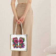 Load image into Gallery viewer, 5D Diamond Painting Handbag DIY Linen Shopping Storage Bag (Flower Slippers)
