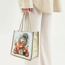 Load image into Gallery viewer, 5D Diamond Painting Handbag DIY Linen Shopping Storage Bag for Women (Old Lady)

