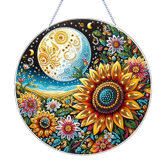 2D Flat DIY Diamond Art Pendant Diamond Painting Set Home Wall Decor (Sunflower)