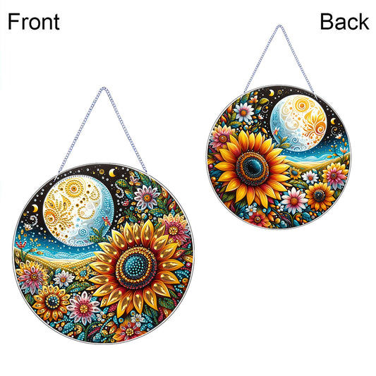 2D Flat DIY Diamond Art Pendant Diamond Painting Set Home Wall Decor (Sunflower)