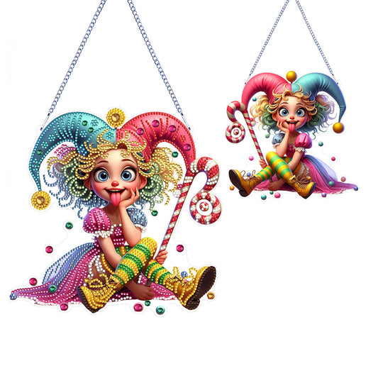 2D Flat DIY Diamond Art Pendant Diamond Painting Set Home Decor (Little Witch)