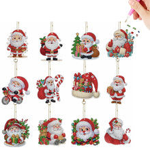 Load image into Gallery viewer, 12Pcs Christmas Diamond Painting Keychain Rhinestone Painting Keychain Pendant

