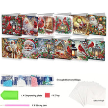 Load image into Gallery viewer, DIY Diamond Art Greeting Cards Congratulations Cards &amp; Gifts (12pcs Christmas)
