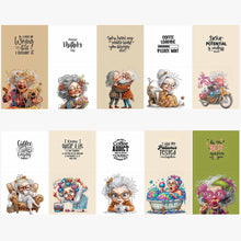 Load image into Gallery viewer, DIY Diamond Art Greeting Cards Congratulations Cards &amp; Gifts (10pcs Old Lady)
