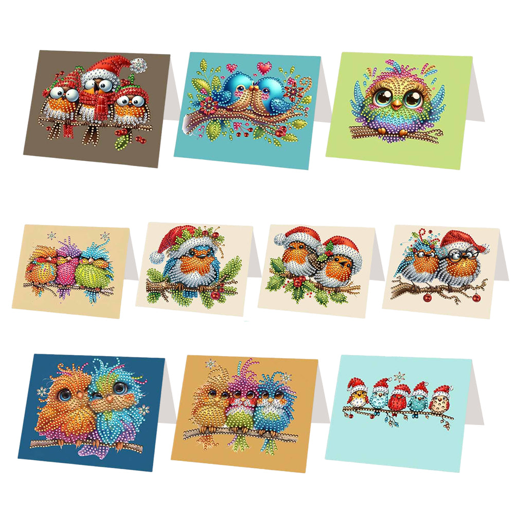 DIY Diamond Art Greeting Cards Congratulations Cards & Gifts (10pcs Birds)