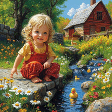 Load image into Gallery viewer, Diamond Painting - Full Round - Cute Little Girl (40*40CM)

