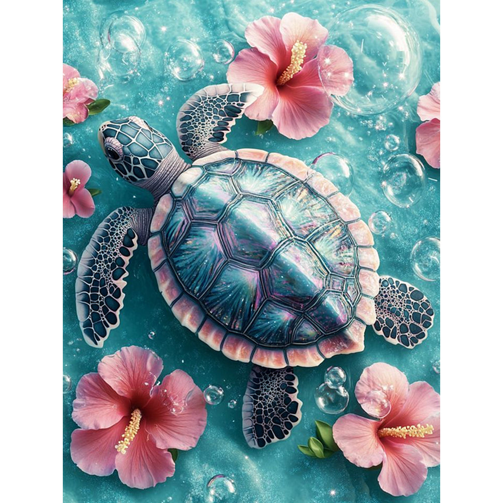 Diamond Painting - Full Round - Flower Turtle (30*40CM)