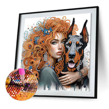 Load image into Gallery viewer, Diamond Painting - Partial Special Shaped - Girl And Puppy (30*30CM)
