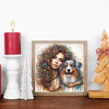 Load image into Gallery viewer, Diamond Painting - Partial Special Shaped - Girl And Puppy (30*30CM)
