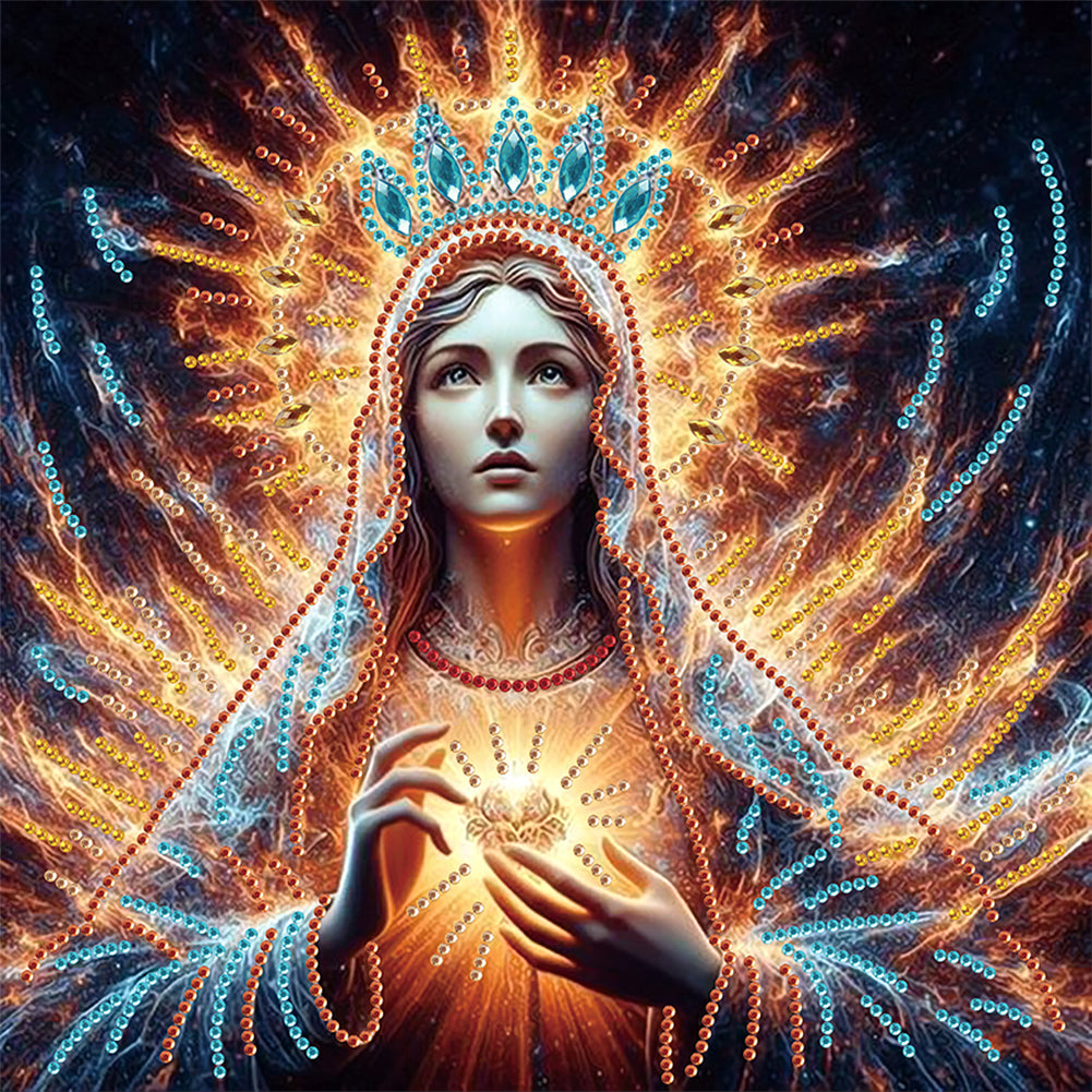 Diamond Painting - Partial Special Shaped - Religious Madonna (30*30CM)